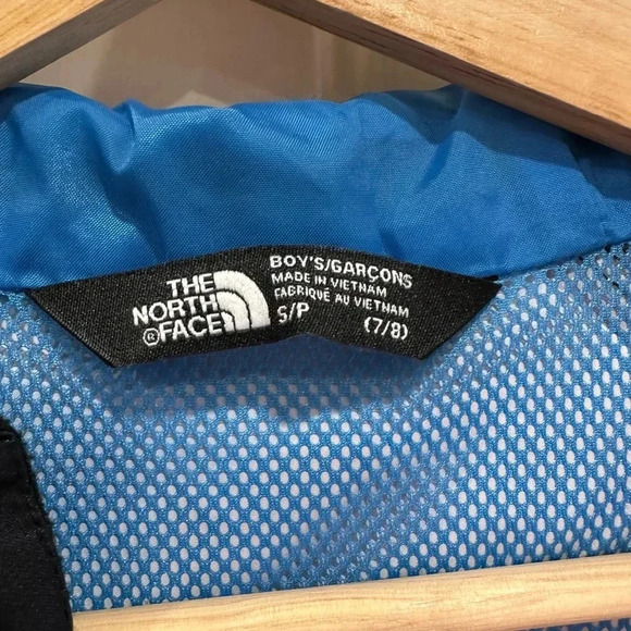 The North Face Dry Vent Boys Windbreaker Blue Lightning Hooded Raincoat S 7/8 - Picture 4 of 16